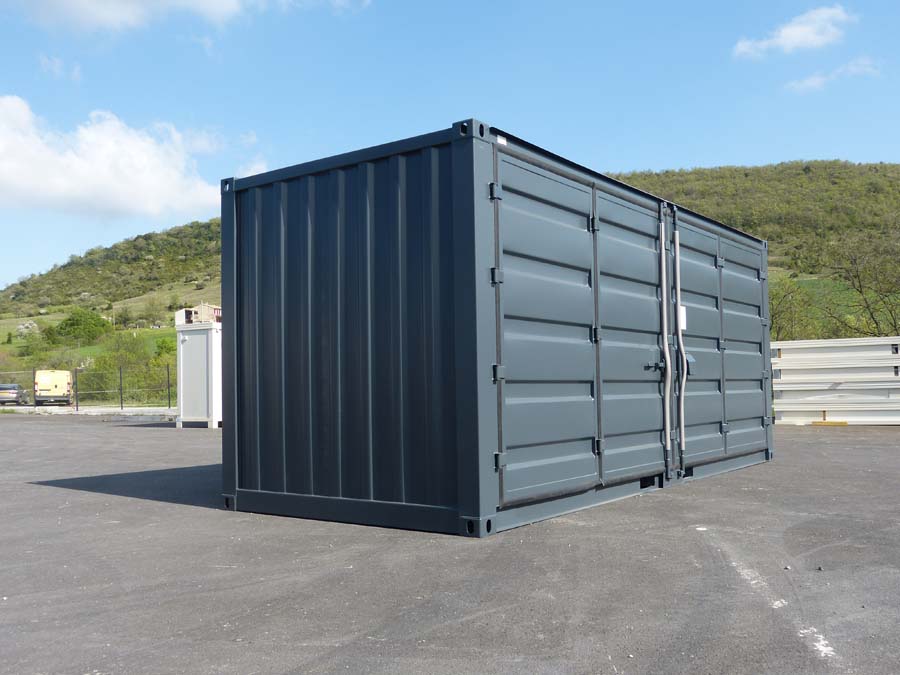Container de stockage 20 pieds Open Side – Noir - Image 4