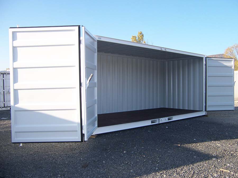 Container de stockage 20 pieds Open Side – Blanc - Image 4