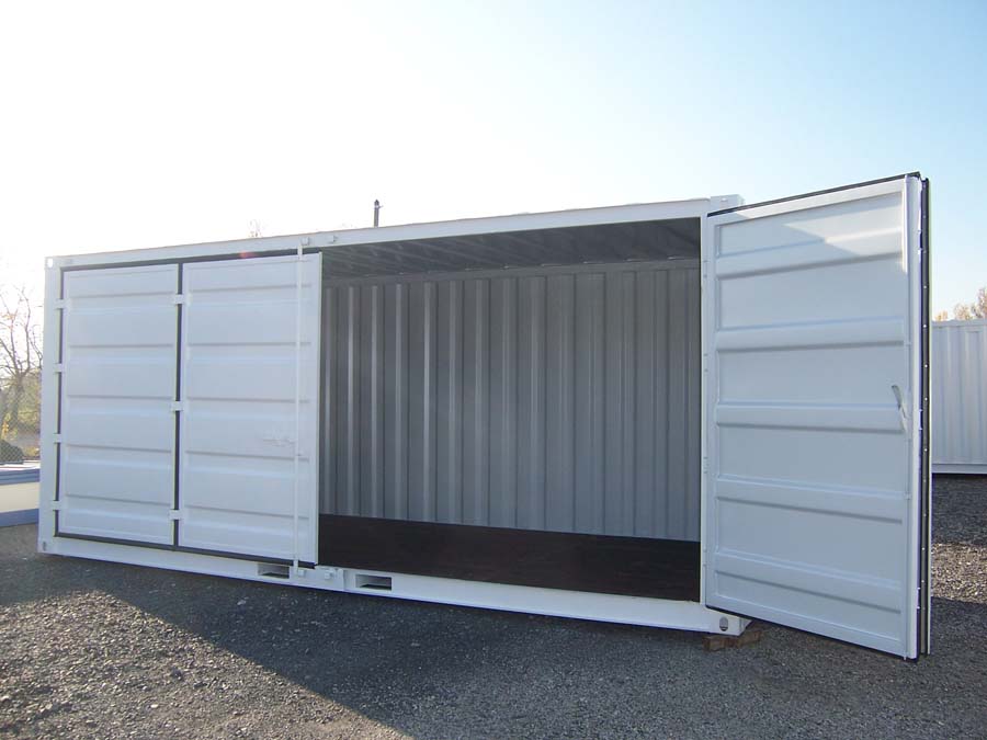 Container de stockage 20 pieds Open Side – Blanc - Image 3