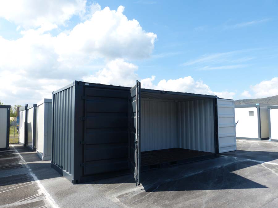 Container de stockage 20 pieds Open Side – Noir - Image 7